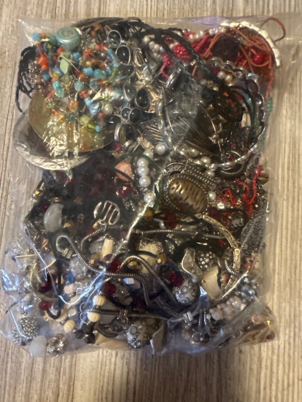 Not Wearable Costume Jewelry Lot Mixed Craft Grab Bag Mystery Junk Beads